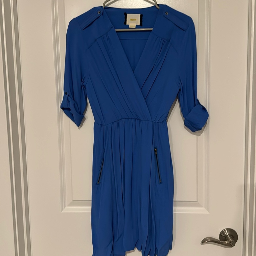 Blue Maeve Anthropologie Wrap Dress, Size XXSP
